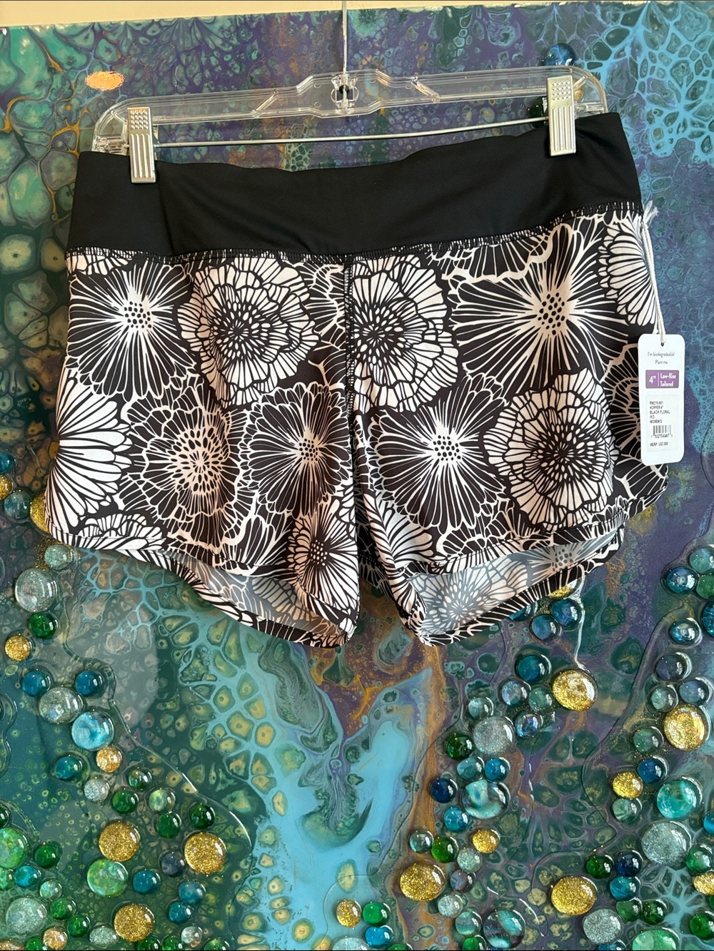 Rabbit Hopper 4” Black Floral Shorts
